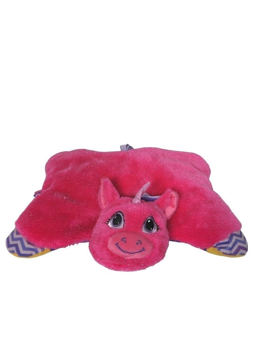 FlipaZoo Pink Unicorn Yorkie Puppy Stuffed Pillow 18 Inch